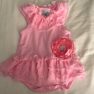 Mud Pie Baby pink flower outfit